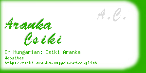 aranka csiki business card